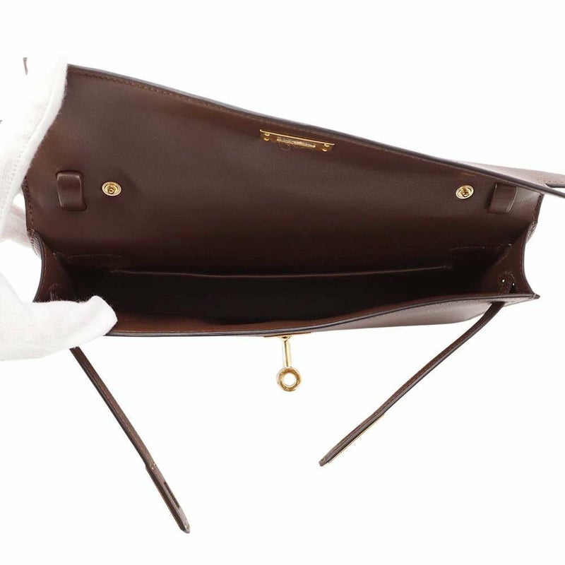 エルメス クラッチバッグ ケリーエラン モカ/ゴールド金具 ヴォ―マダム W刻印 2wayショルダー