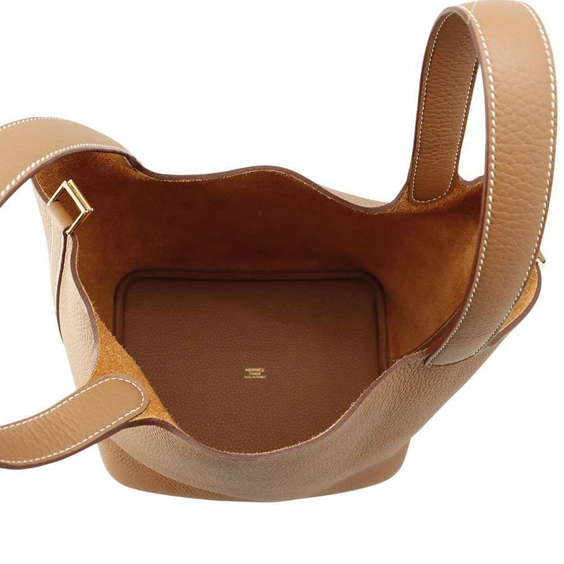 エルメス ハンドバッグ ピコタンロックMM ゴールド/ゴールド金具 トリヨンクレマンス W刻印 HERMES トートバッグ