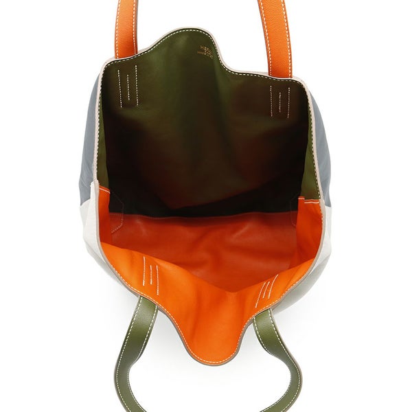 エルメス トートバッグ ドゥブルセンス35 オレンジ/カーキ/グレー/ブルー スイフト □Q刻印 HERMES ショルダー