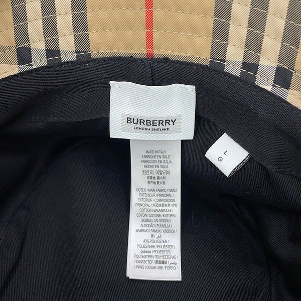 バーバリー バケットハット ヴィンテージチェック コットン ポリエステル サイズL 8021508 BURBERRY 帽子