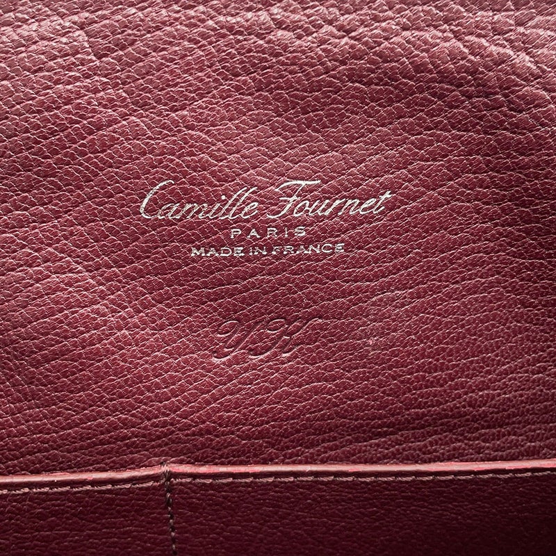 カミーユフォルネ クラッチバッグ テミス ヴェルソ レザー/アリゲーター Camille Fournet メンズ　 イニシャル入り