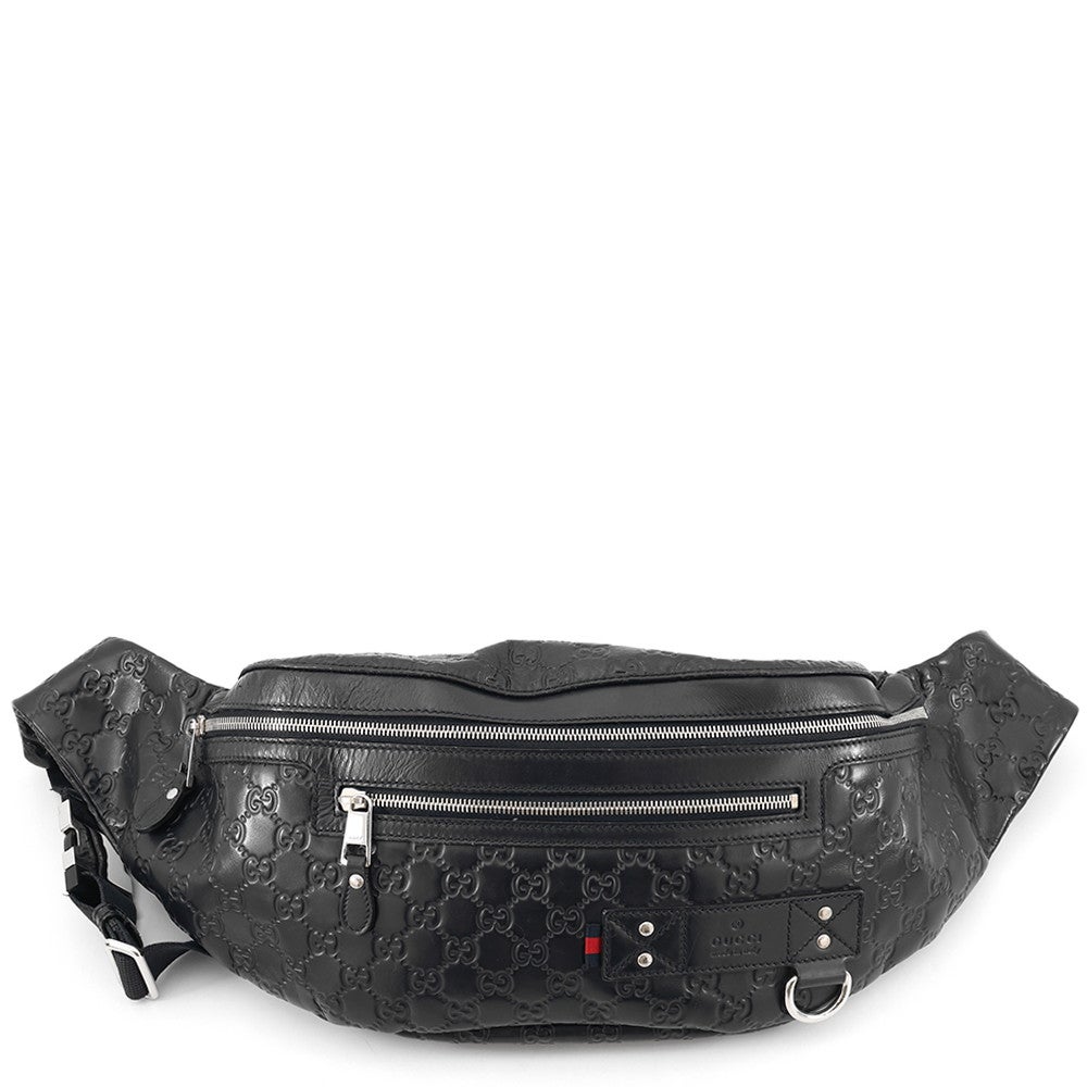 美品 GUCCI ブラック ボディバッグ GGパターン 246409 グッチ ボディバッグ グッチシマ ベルトバッグ 246409 GUCCI バッグ