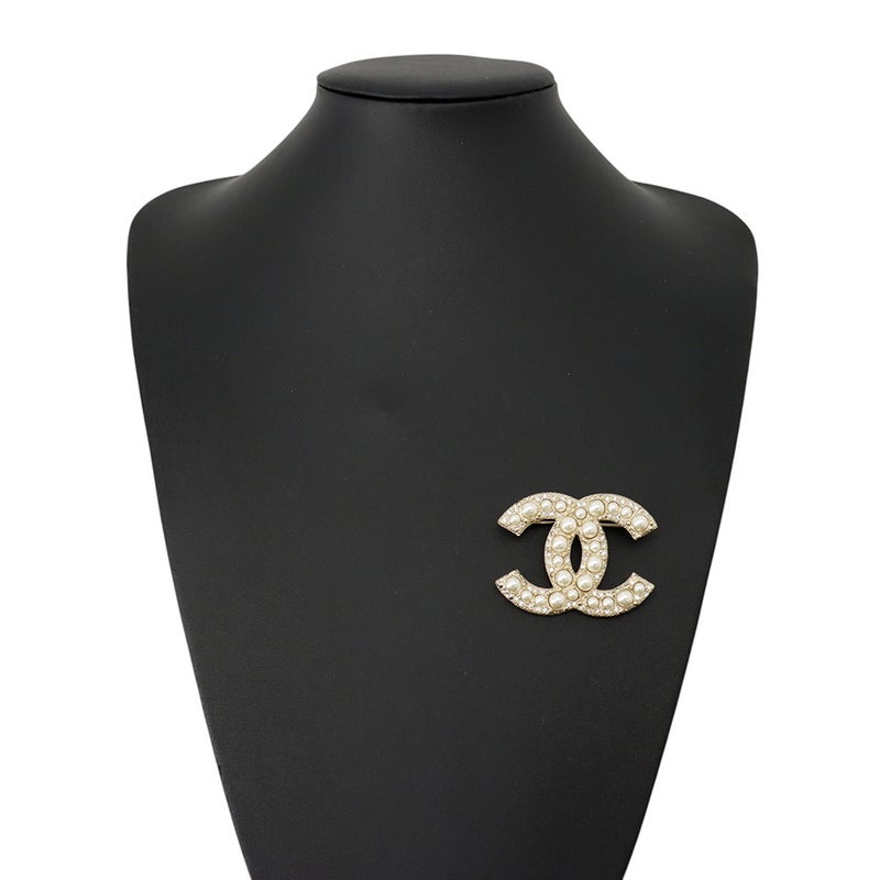 シャネル ブローチ ココマーク ラインストーン フェイクパール メタル F24V A64762 CHANEL アクセサリー