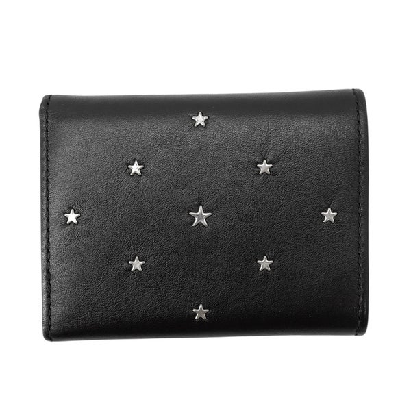 ジミーチュウ 三つ折り財布 ネモ スタッズ コンパクトウォレット レザー JIMMY CHOO 黒