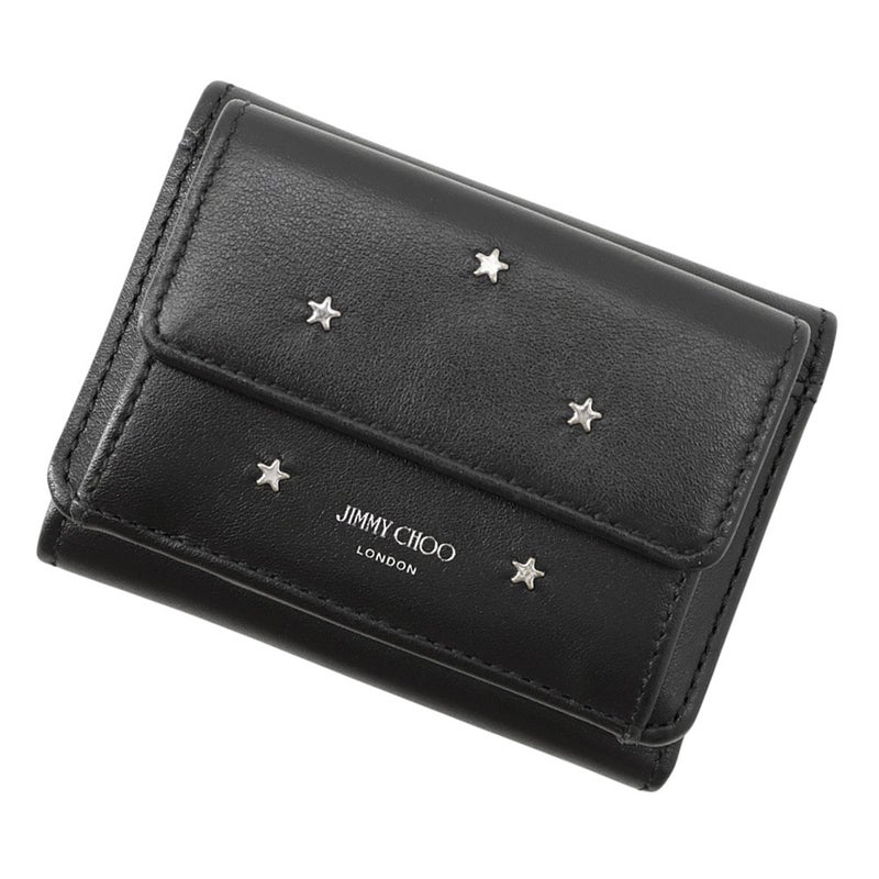 ジミーチュウ 三つ折り財布 ネモ スタッズ コンパクトウォレット レザー JIMMY CHOO 黒