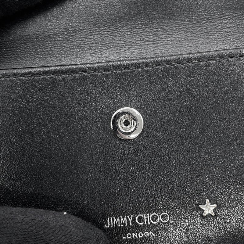ジミーチュウ 三つ折り財布 ネモ スタッズ コンパクトウォレット レザー JIMMY CHOO 黒