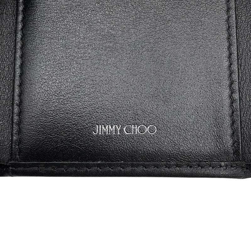 ジミーチュウ 三つ折り財布 ネモ スタッズ コンパクトウォレット レザー JIMMY CHOO 黒