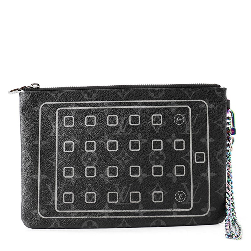 ルイヴィトン クラッチ モノグラム・エクリプス IPAD・ポーチ M64449 LOUIS VUITTON ipadケース フラグメント 藤原ヒロシ