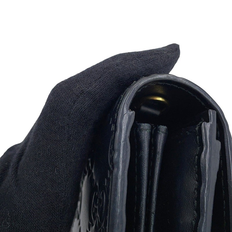グッチ チェーンウォレット グッチシマ レザー 453506 GUCCI 黒 長財布
