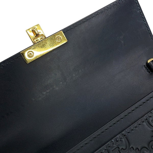 グッチ チェーンウォレット グッチシマ レザー 453506 GUCCI 黒 長財布