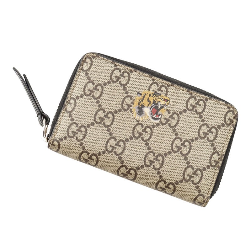グッチ コインケース GGスプリーム タイガープリント ラウンドファスナーコインケース PVC 451276 GUCCI