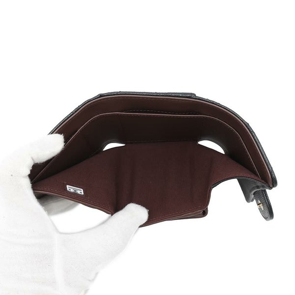 シャネル 三つ折り財布 マトラッセ ココマーク クラシック スモール フラップ ウォレット キャビアスキン AP0229 CHANEL 黒