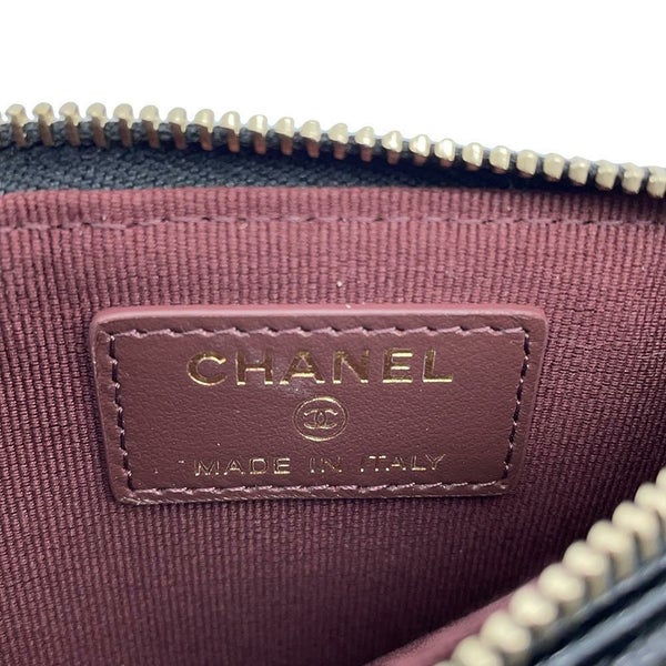 シャネル カードケース マトラッセ クラシック ジップ キルティング キャビアスキン ココマーク AP2570 黒