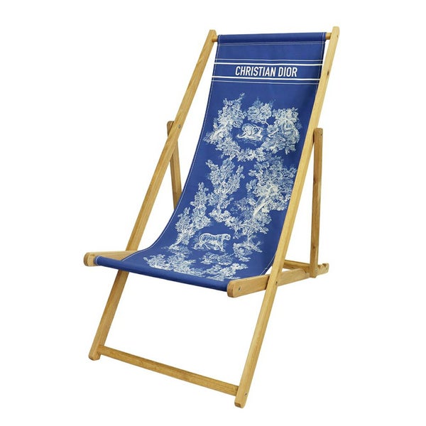 クリスチャン・ディオール デッキチェア 虎 HYR03RIT0U Christian Dior 折りたたみ ビーチ ウッド コットン 椅子