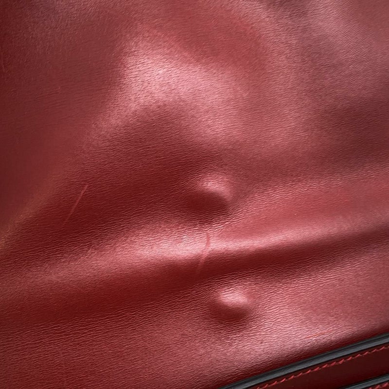 エルメス ビジネスバッグ サックアデペッシュ ルージュアッシュ/ゴールド金具 ボックスカーフ 〇Z刻印 メンズ ハンドバッグ ソルド品