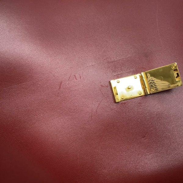 エルメス ビジネスバッグ サックアデペッシュ ルージュアッシュ/ゴールド金具 ボックスカーフ 〇Z刻印 メンズ ハンドバッグ ソルド品