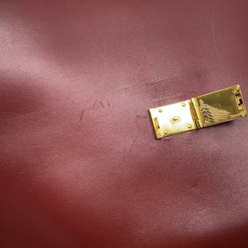 エルメス ビジネスバッグ サックアデペッシュ ルージュアッシュ/ゴールド金具 ボックスカーフ 〇Z刻印 メンズ ハンドバッグ ソルド品