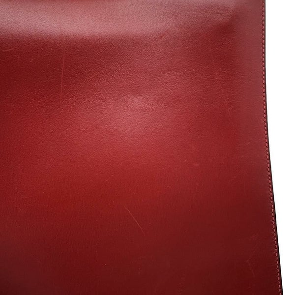 エルメス ビジネスバッグ サックアデペッシュ ルージュアッシュ/ゴールド金具 ボックスカーフ 〇Z刻印 メンズ ハンドバッグ ソルド品