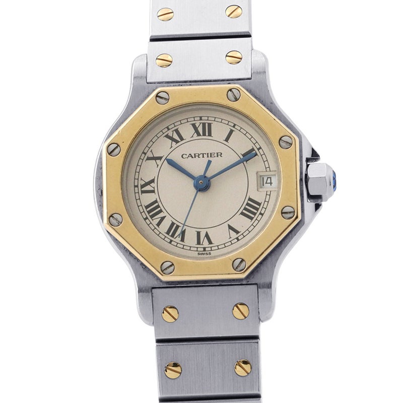 カルティエ サントスオクタゴン SM W2001683 Cartier 腕時計 アイボリー文字盤 クォーツ