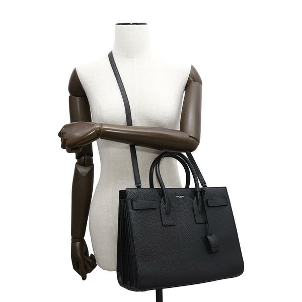 サンローランパリ ハンドバッグ サックドジュール レザー 355153 SAINT LAURENT PARIS 2wayショルダーバッグ 黒