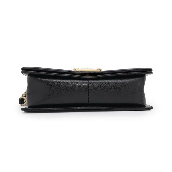 シャネル チェーンショルダーバッグ ココマーク ボーイシャネル キャビアスキン A67086 CHANEL 斜めがけ BOY CHANEL 黒