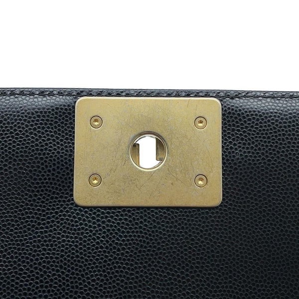 シャネル チェーンショルダーバッグ ココマーク ボーイシャネル キャビアスキン A67086 CHANEL 斜めがけ BOY CHANEL 黒