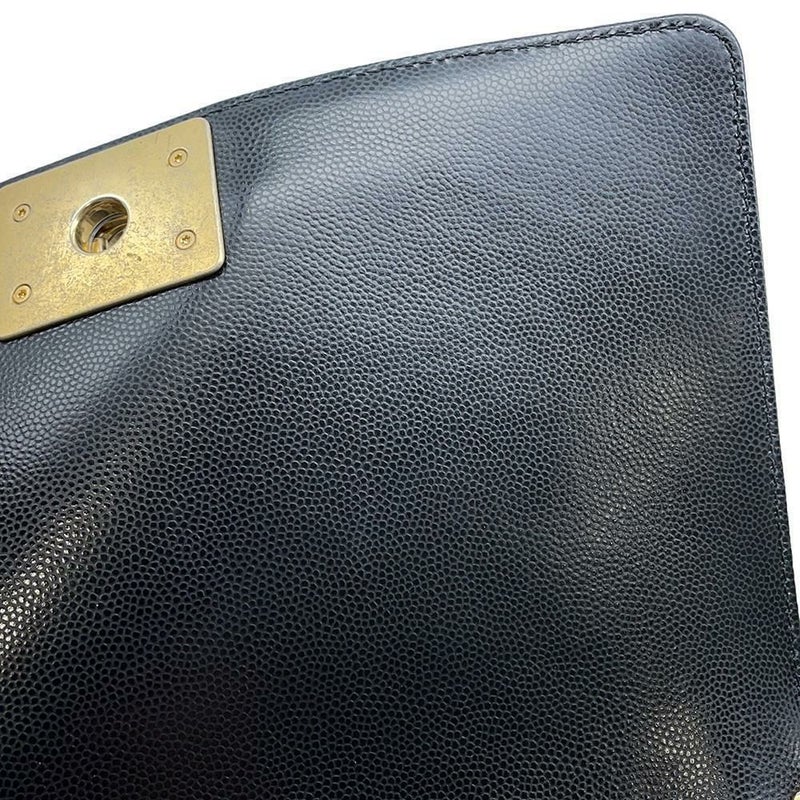 シャネル チェーンショルダーバッグ ココマーク ボーイシャネル キャビアスキン A67086 CHANEL 斜めがけ BOY CHANEL 黒