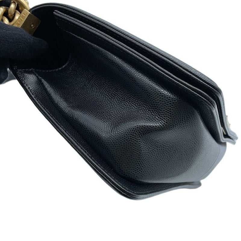 シャネル チェーンショルダーバッグ ココマーク ボーイシャネル キャビアスキン A67086 CHANEL 斜めがけ BOY CHANEL 黒