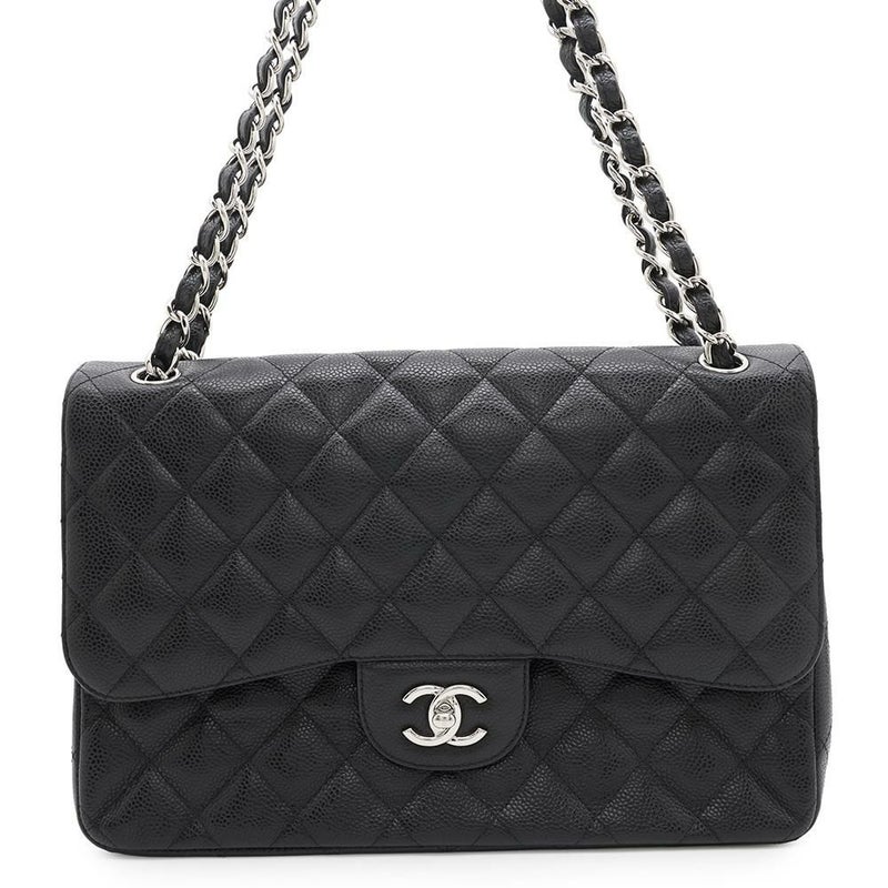 シャネル チェーンショルダーバッグ マトラッセ30 ココマーク キャビアスキン A58600 CHANEL バッグ デカマトラッセ 黒
