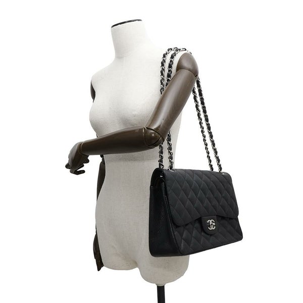 シャネル チェーンショルダーバッグ マトラッセ30 ココマーク キャビアスキン A58600 CHANEL バッグ デカマトラッセ 黒