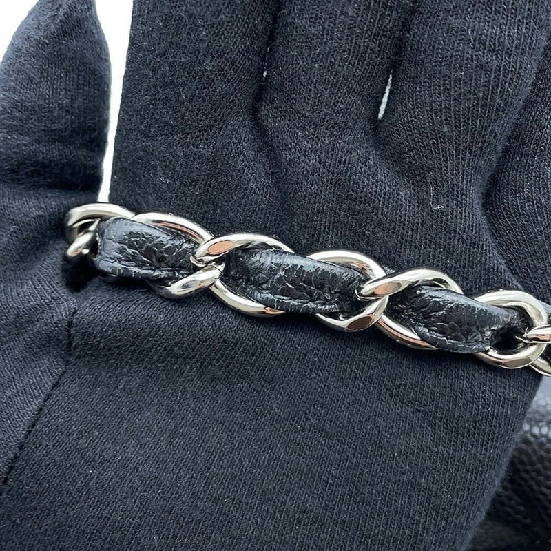 シャネル チェーンショルダーバッグ マトラッセ30 ココマーク キャビアスキン A58600 CHANEL バッグ デカマトラッセ 黒