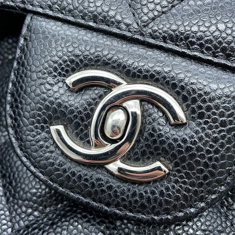 シャネル チェーンショルダーバッグ マトラッセ30 ココマーク キャビアスキン A58600 CHANEL バッグ デカマトラッセ 黒