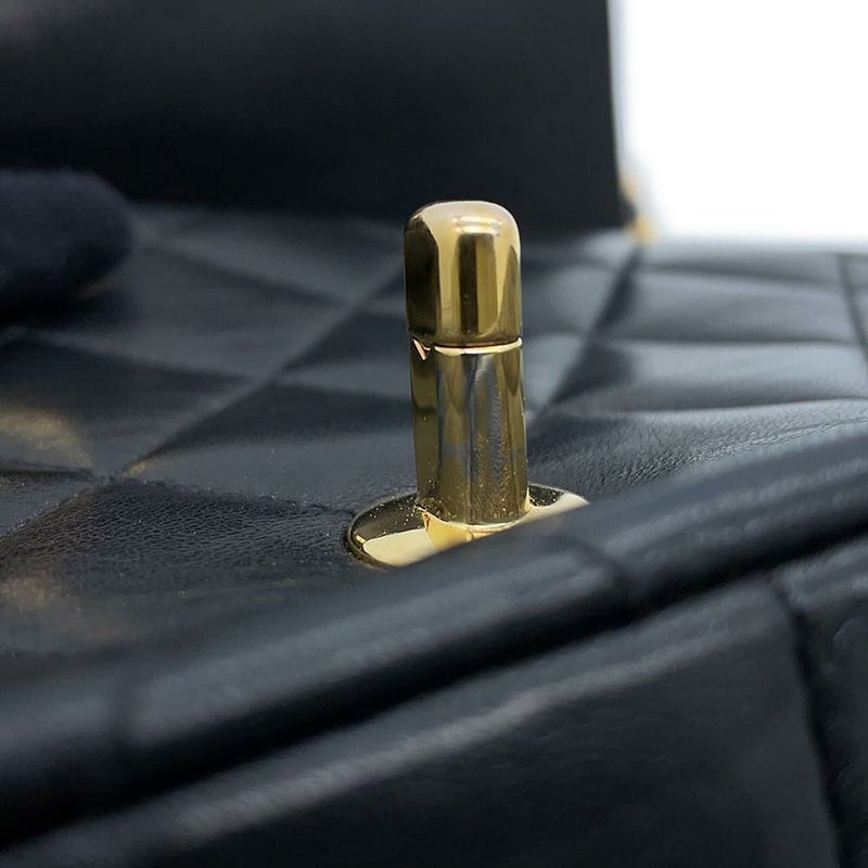 シャネル チェーンショルダーバッグ マトラッセ25 ココマーク ダイアナ ラムスキン A01165 CHANEL 黒