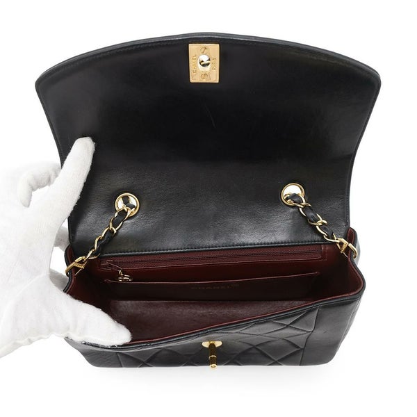 シャネル チェーンショルダーバッグ マトラッセ ココマーク ダイアナ ラムスキン A01164 CHANEL バッグ 斜め掛け 黒