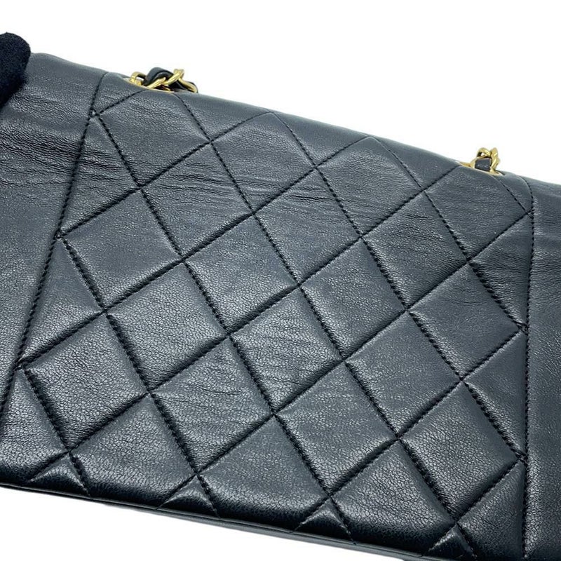 シャネル チェーンショルダーバッグ マトラッセ ココマーク ダイアナ ラムスキン A01164 CHANEL バッグ 斜め掛け 黒