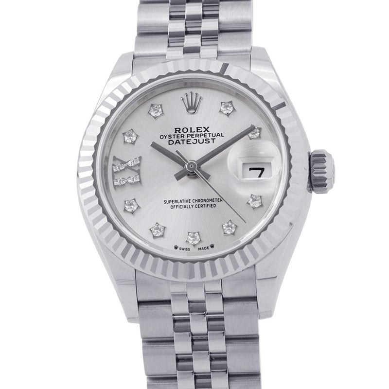 ロレックス レディ デイトジャスト SS/K18WG 247917G ROLEX 腕時計 シルバー文字盤 9Pスターダイヤ IXダイヤ