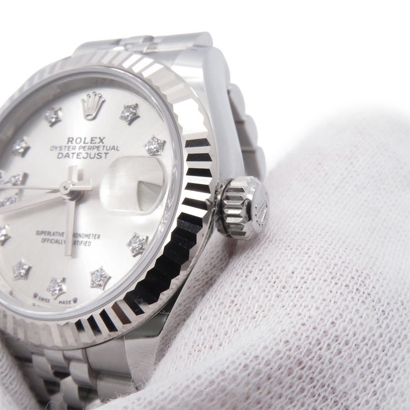 ロレックス レディ デイトジャスト SS/K18WG 247917G ROLEX 腕時計 シルバー文字盤 9Pスターダイヤ IXダイヤ