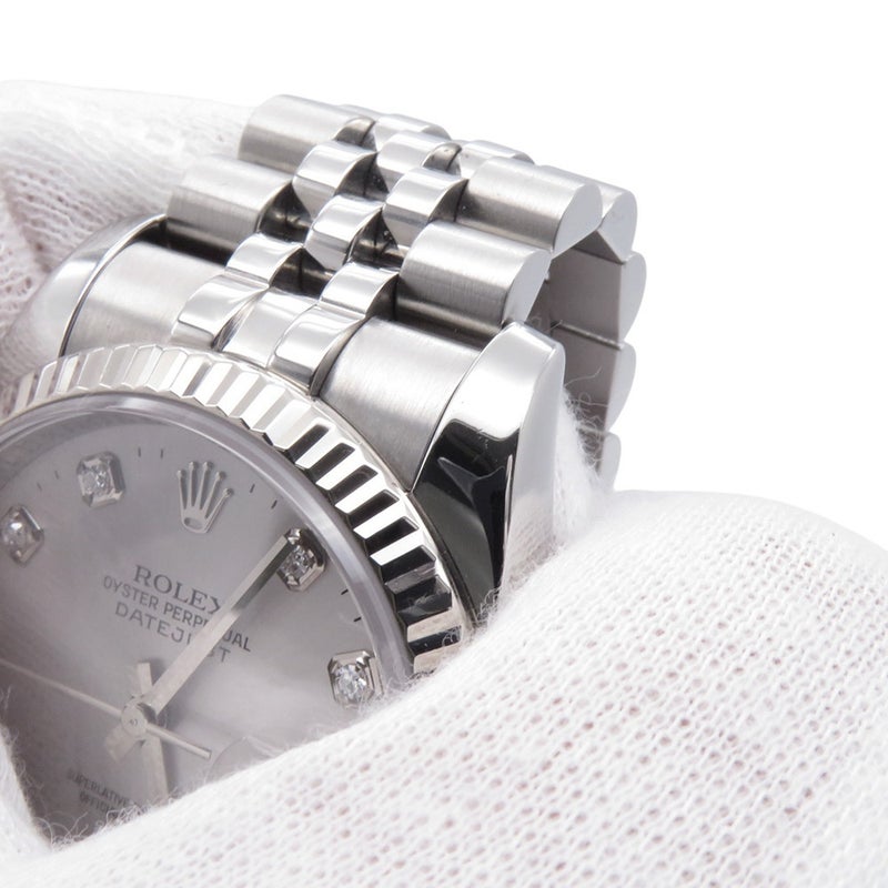 ロレックス デイトジャスト36 ランダムシリアル ルーレット SS/K18ホワイトゴールド 10Pダイヤ 116234G ROLEX 腕時計 シルバー文字盤