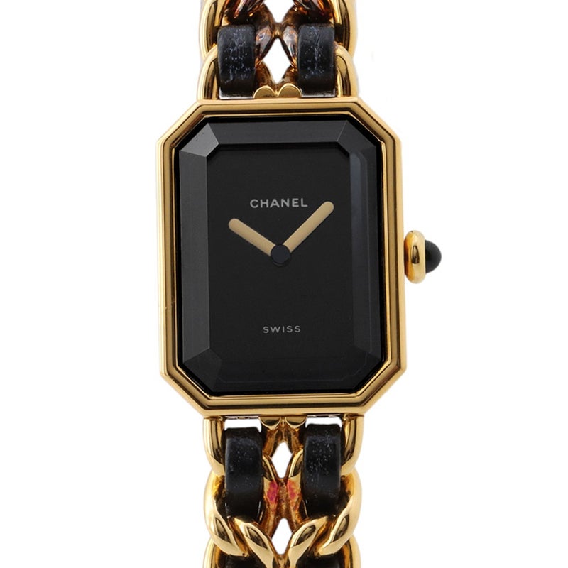 シャネル プルミエール L H0001 CHANEL 腕時計 レディース 黒文字盤 クォーツ