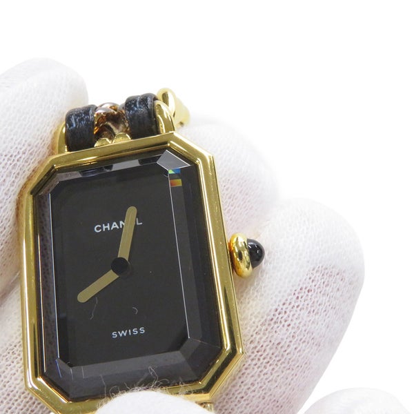 シャネル プルミエール L H0001 CHANEL 腕時計 レディース 黒文字盤 クォーツ