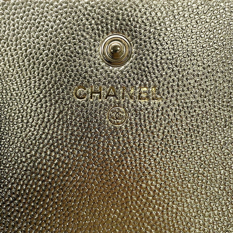 シャネル 二つ折り財布 ココマーク スモール フラップ ウォレット キャビアスキン AP4709 CHANEL 財布