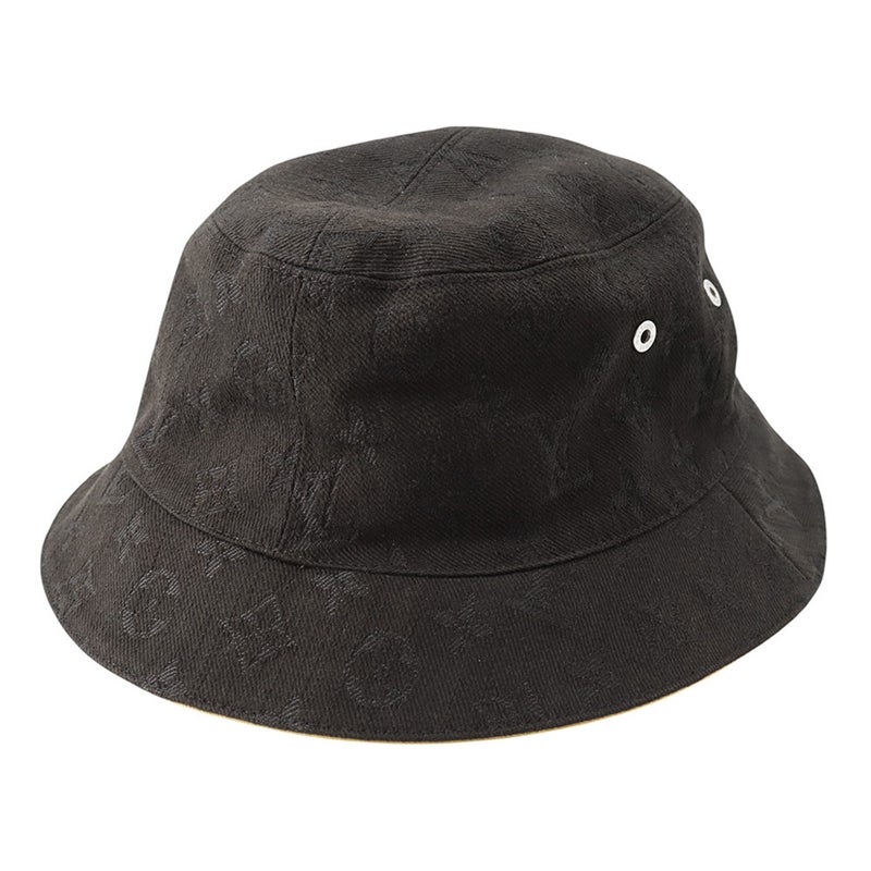 ルイヴィトン ハット リバーシブル バケットハット サイズ58 M76208 LOUIS VUITTON 帽子 黒 ブラック