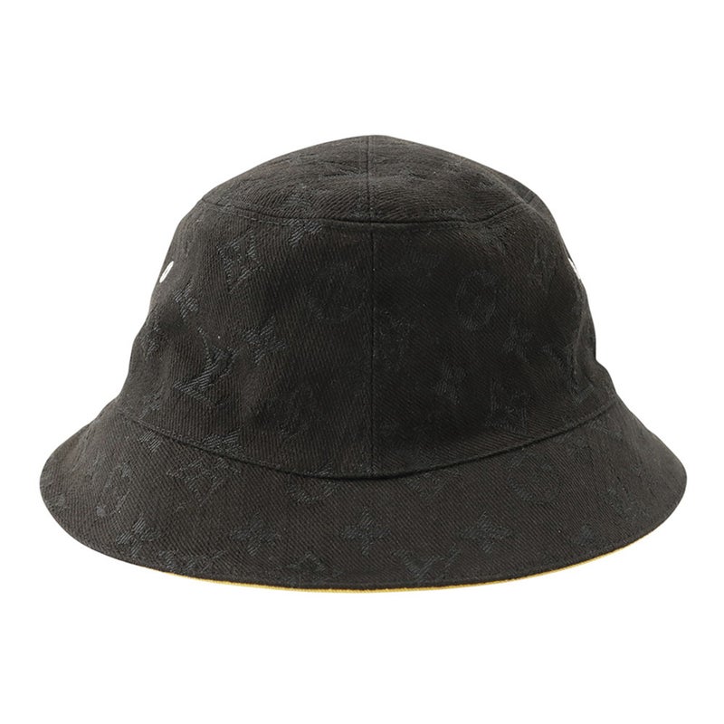 ルイヴィトン ハット リバーシブル バケットハット サイズ58 M76208 LOUIS VUITTON 帽子 黒 ブラック
