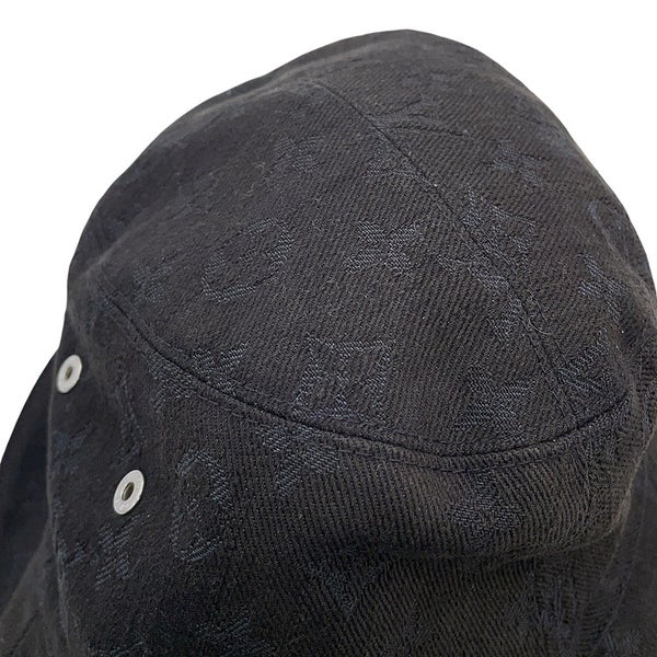 ルイヴィトン ハット リバーシブル バケットハット サイズ58 M76208 LOUIS VUITTON 帽子 黒 ブラック
