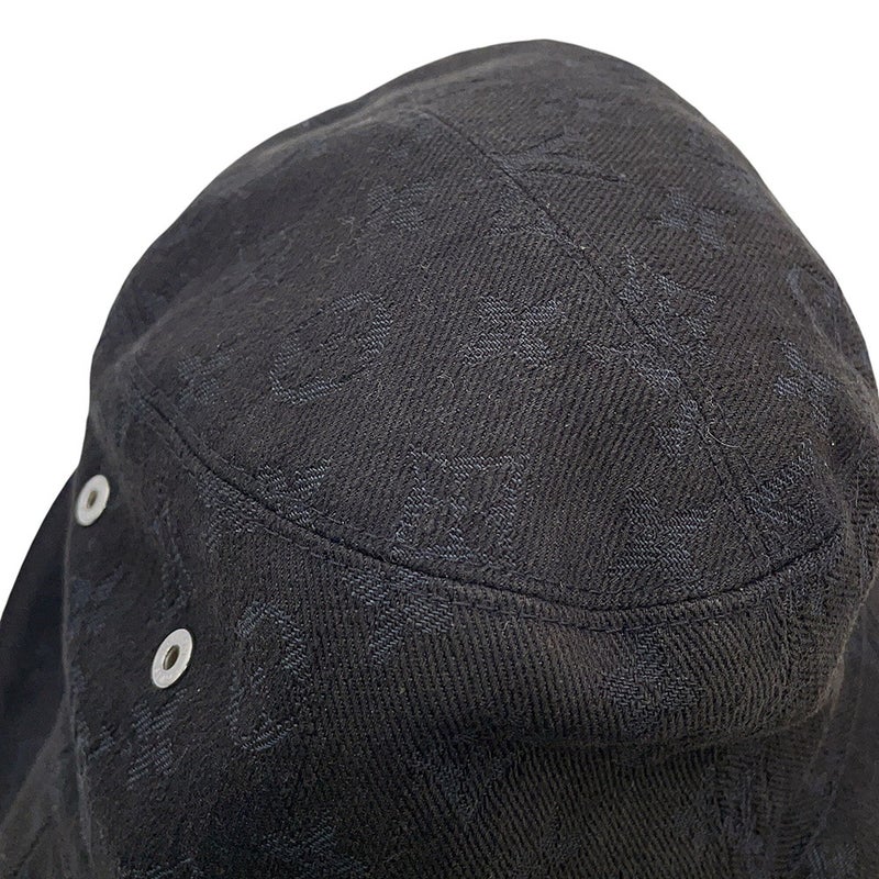 ルイヴィトン ハット リバーシブル バケットハット サイズ58 M76208 LOUIS VUITTON 帽子 黒 ブラック