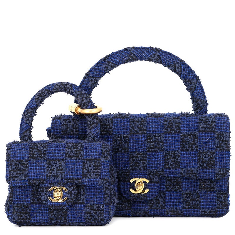 シャネル ハンドバッグ ココマーク マトラッセ 親子バッグ ツイード CHANEL