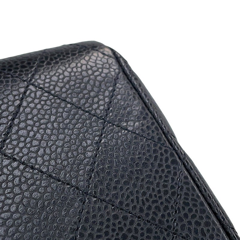 シャネル チェーンショルダーバッグ マトラッセ25 ココマーク ダブルチェーン キャビアスキン A01112 CHANEL 黒