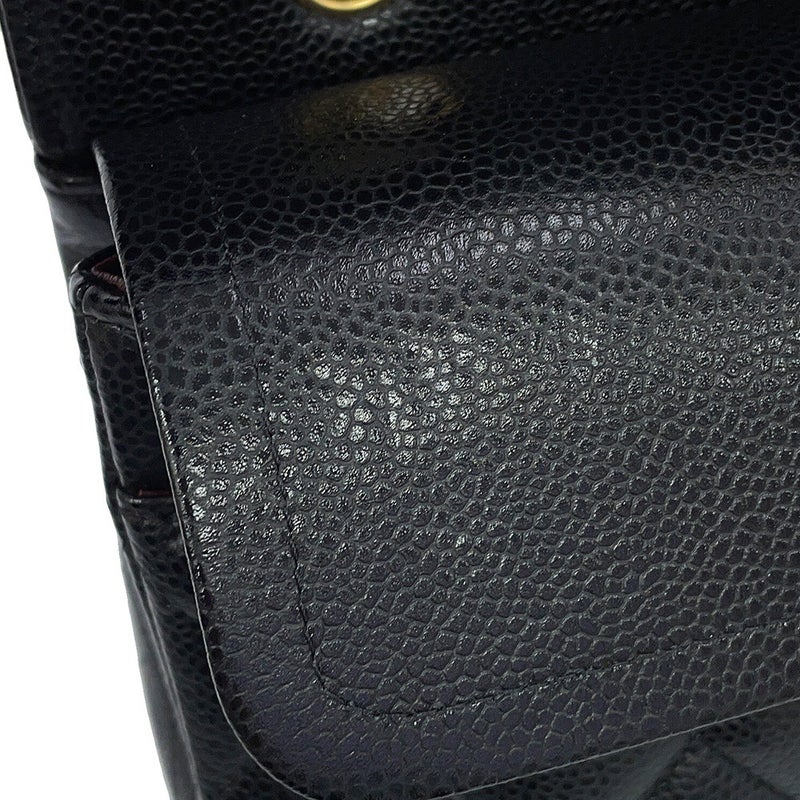 シャネル チェーンショルダーバッグ マトラッセ25 ココマーク ダブルチェーン キャビアスキン A01112 CHANEL 黒