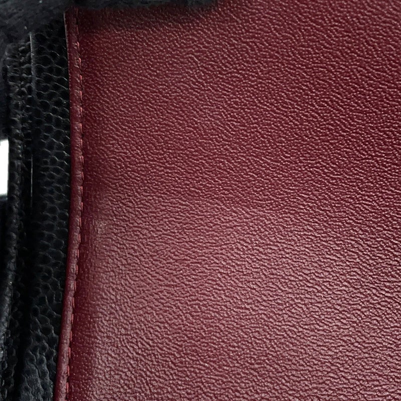 シャネル チェーンショルダーバッグ マトラッセ25 ココマーク ダブルチェーン キャビアスキン A01112 CHANEL 黒