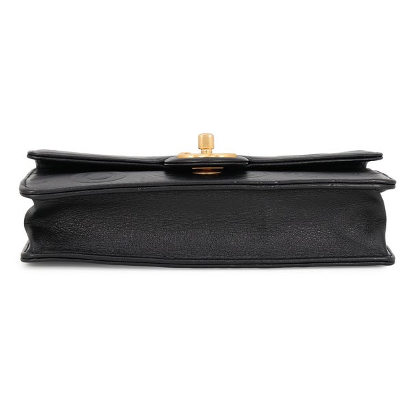 シャネル チェーンショルダーバッグ COCOエンボス ココマーク カーフレザー CHANEL 黒